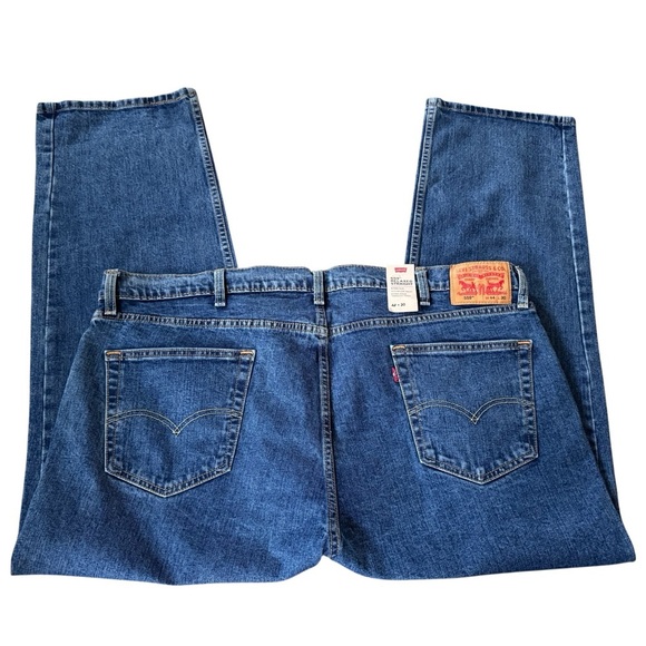 Levis 559 Jeans Relaxed Straight Pants Blue Dark Wash Mens 44x30 Big & Tall - Picture 2 of 5